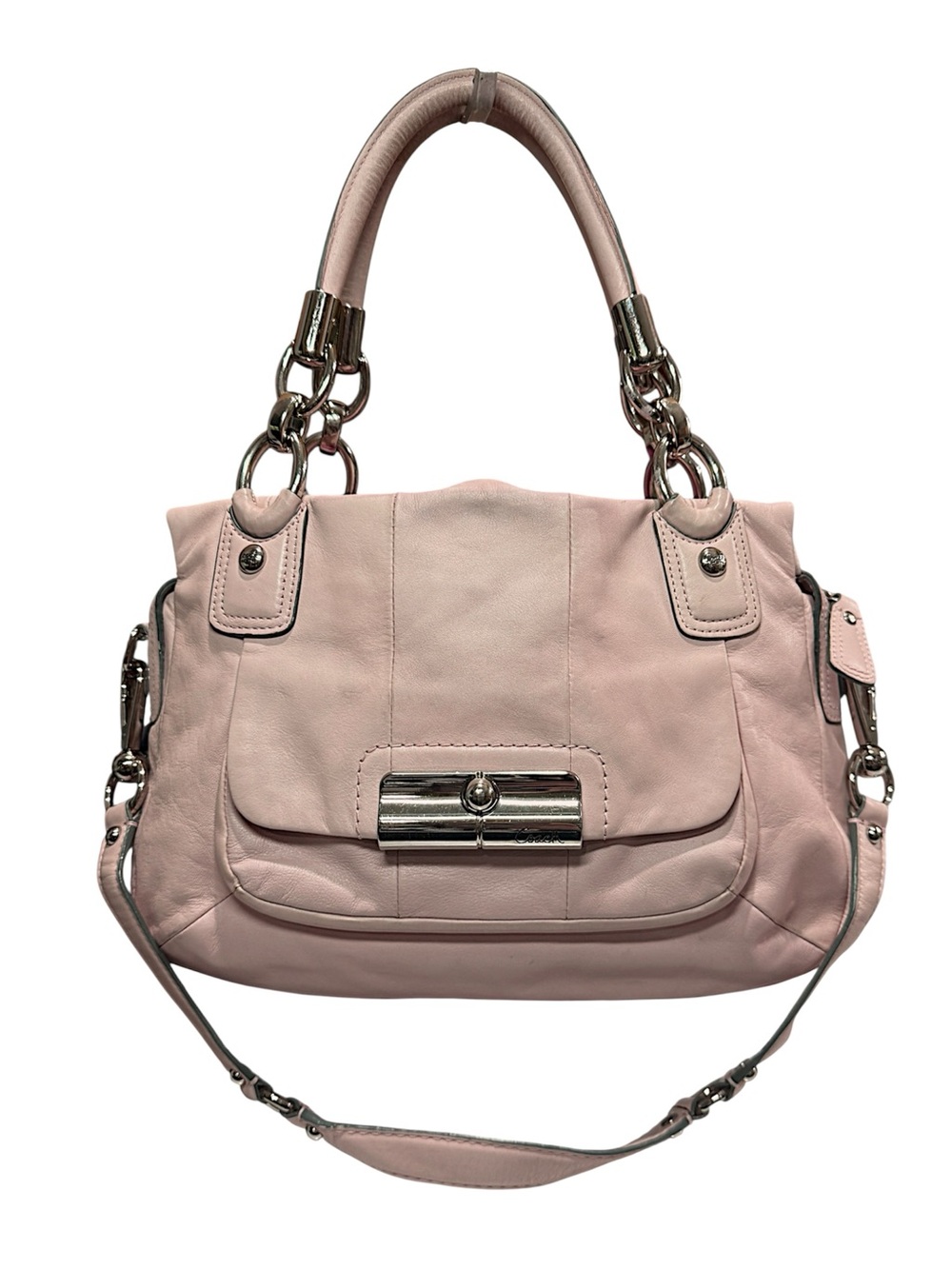 Coach Kristin Leather Satchel (Pink Champage)